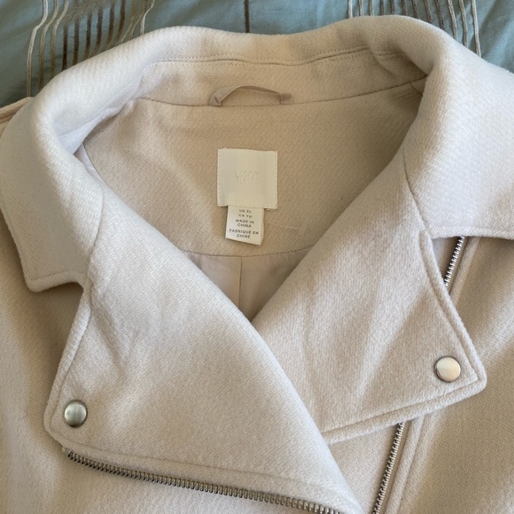 Cream Fabric Zip-Up Jacket - Picture 2 of 3